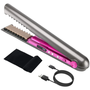 USB Rechargeable Wireless Hair Straightener Curling Iron Styling Tool Tourmaline Ceramic Dry & Wet Use Hair Styler - Just The Fly Way