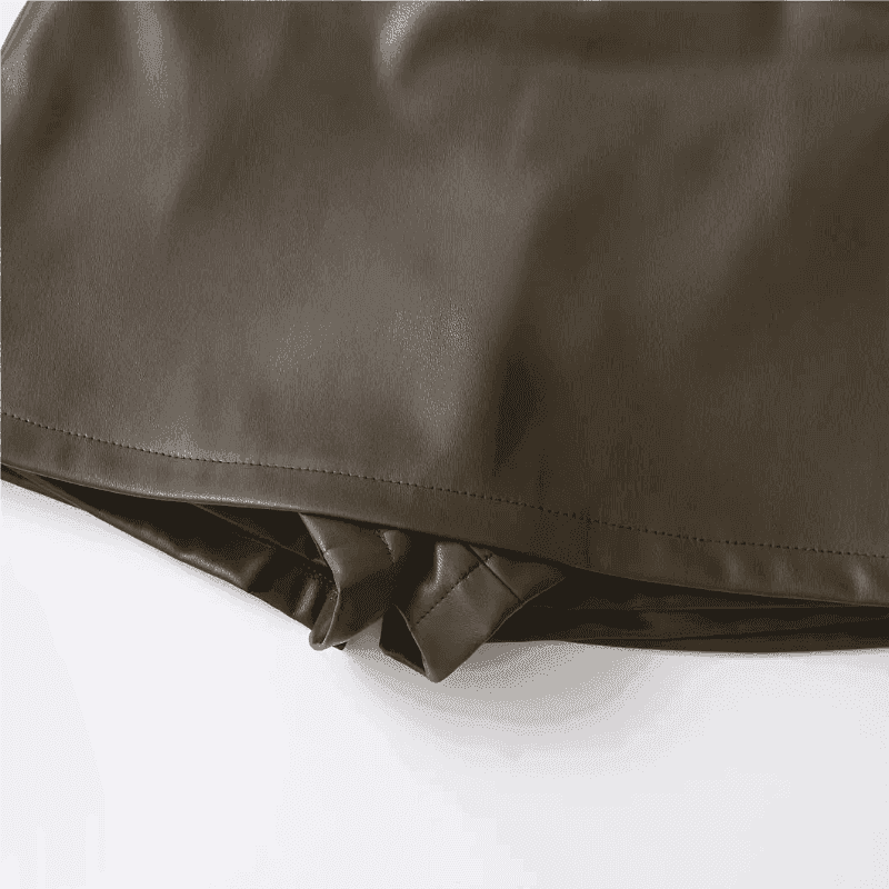 Be Bold in This Low Rise Black Mini Faux Leather Skort - Just The Fly Way