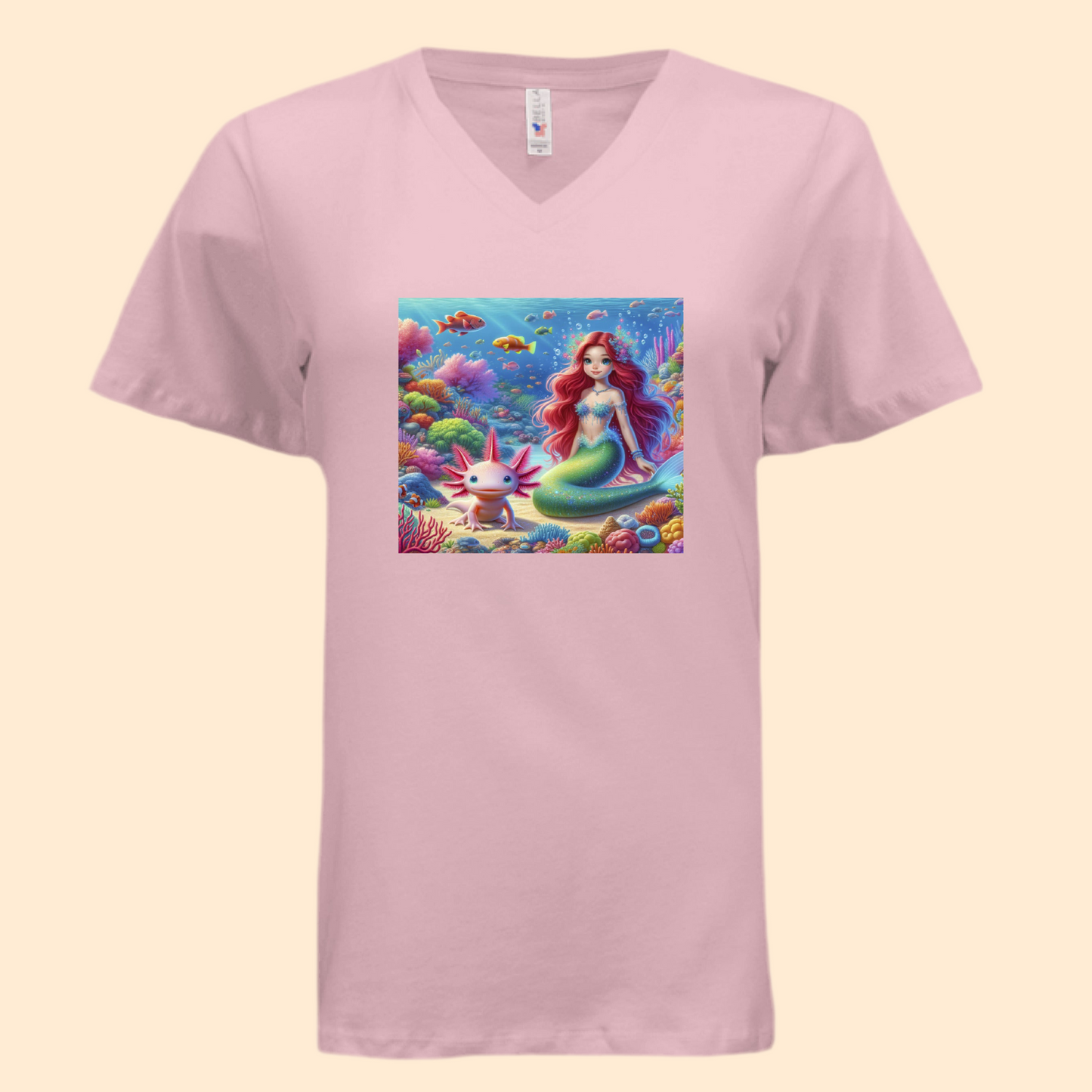 Rare Picture of a Mermaid Playing With an Axolotl On A Really Comfy Shirt🙃🧜♀️ - Just The Fly Way