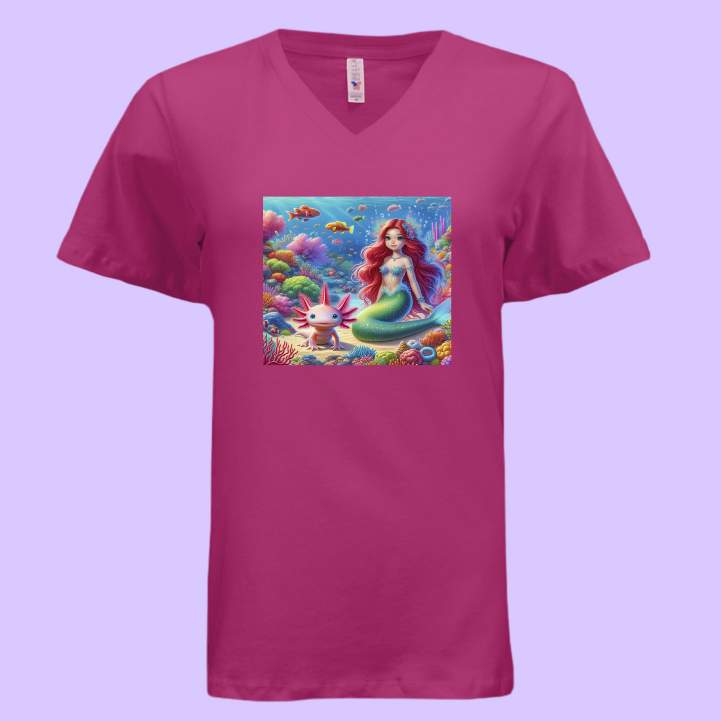 Rare Picture of a Mermaid Playing With an Axolotl On A Really Comfy Shirt🙃🧜♀️ - Just The Fly Way