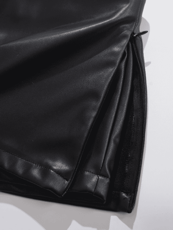 Be Bold in This Low Rise Black Mini Faux Leather Skort - Just The Fly Way
