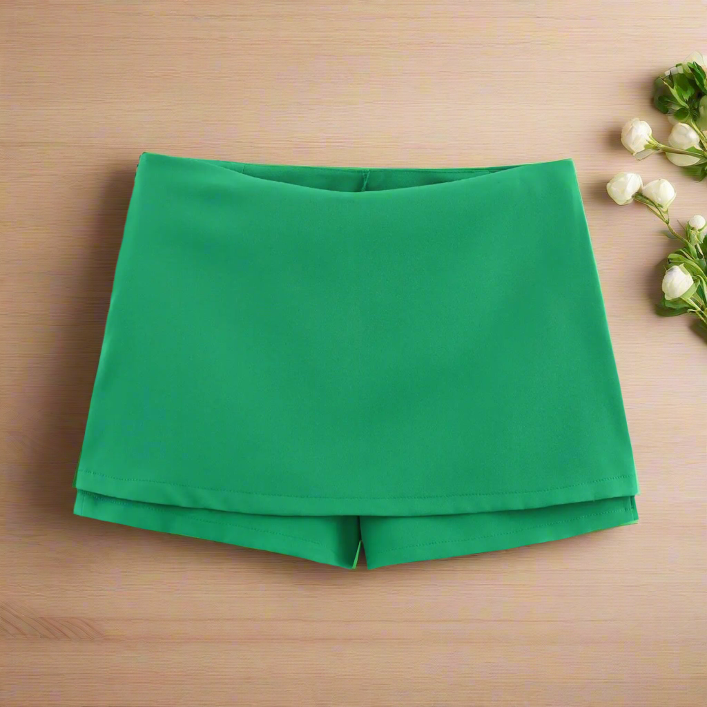Introducing the Women's Chic Low Waist Vintage Mini Skort - a stylish and comfortable addition to your wardrobe. - Just The Fly Way