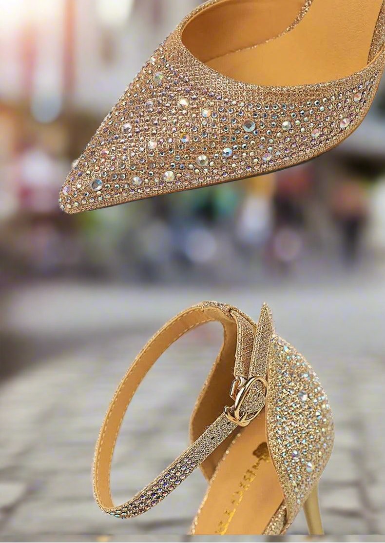 Glamorous Women's Party Heels with Rhinestones