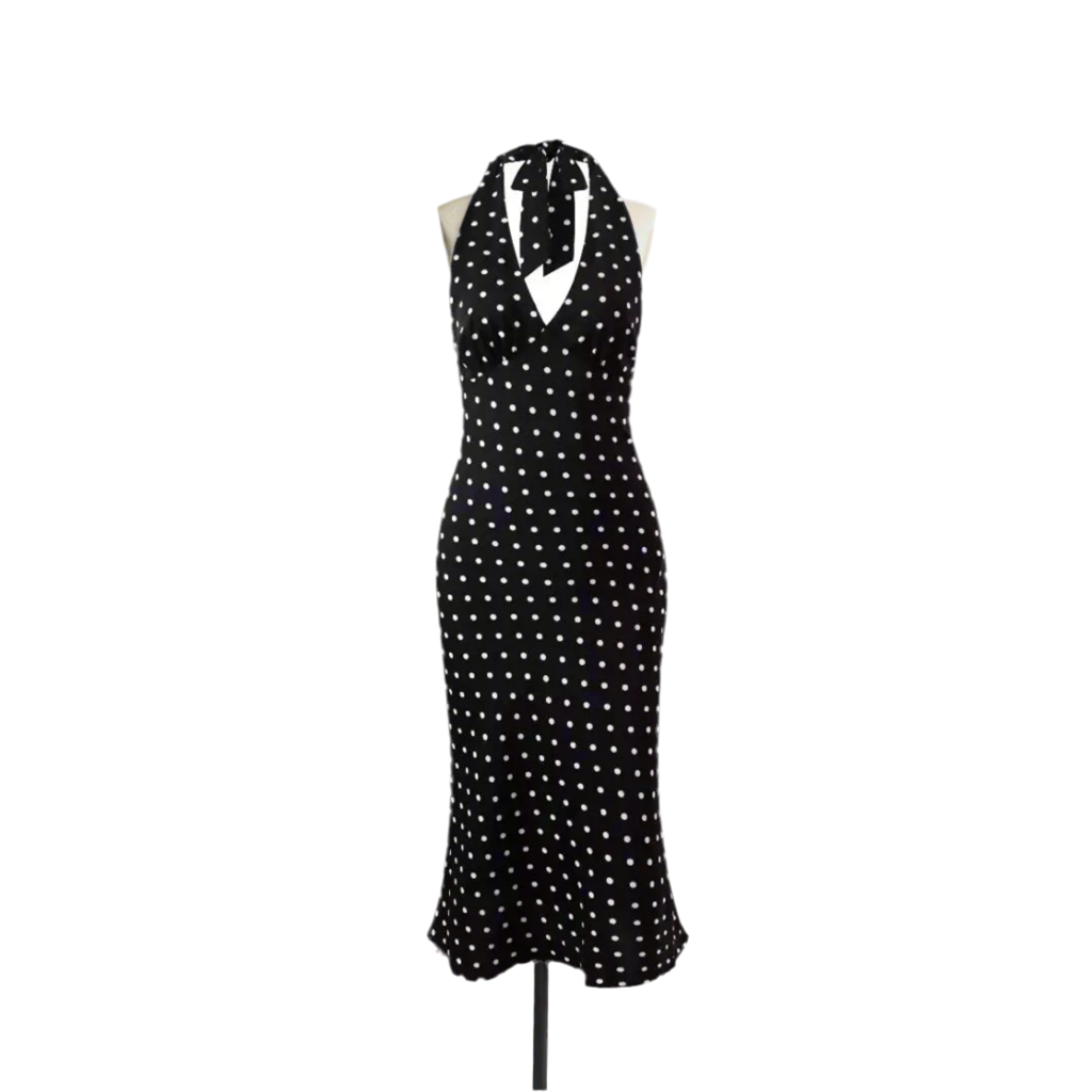 Fashionable, Bold and Beautiful DressBold and Sassy Retro Polka Dot Halter Maxi Dress