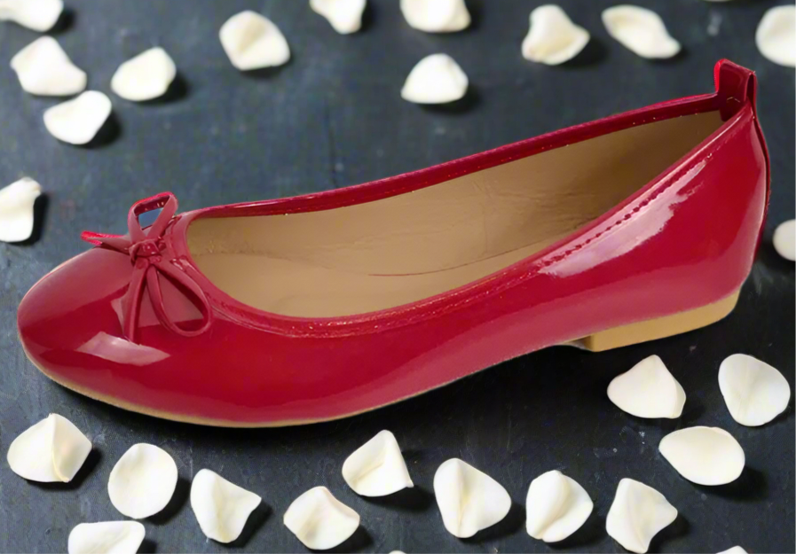Ladies Classic Patent Leather Ballet Flat Shoes With Bowknot Design - Just The Fly Way