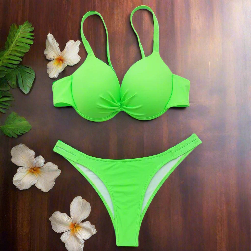 Chic Underwired Bikini Set with Brazilian Cut Bottom - Just The Fly Way