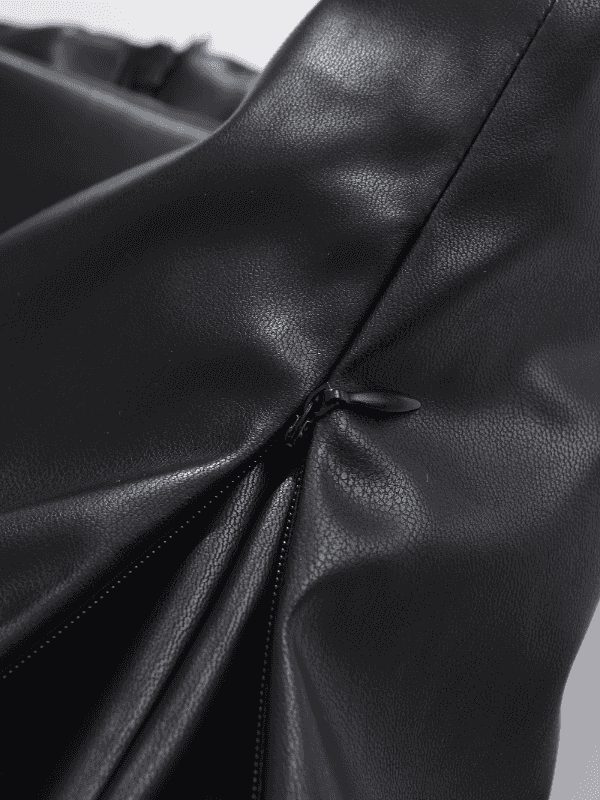 Be Bold in This Low Rise Black Mini Faux Leather Skort - Just The Fly Way