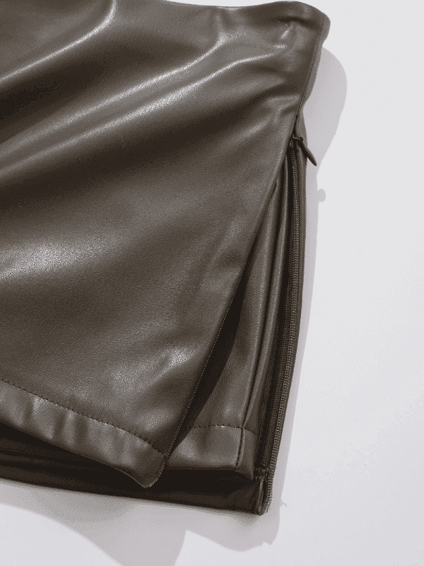 Be Bold in This Low Rise Black Mini Faux Leather Skort - Just The Fly Way