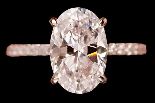 Oval Cut Moissanite Ring, 18k Gold over S925 Sterling Silver For Women - Just The Fly Way