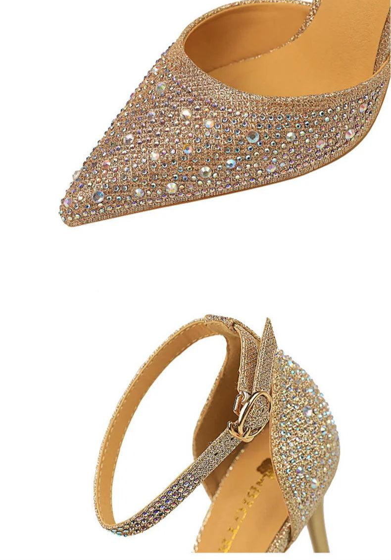 Glamorous Women's Party Heels with Rhinestones