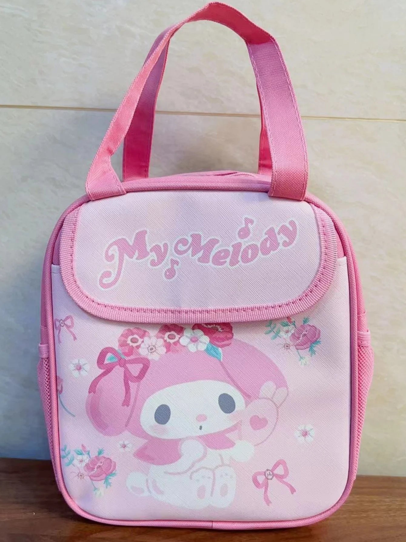 1pc Insulated Fashionable Portable Lunch Bag Cute Cartoon HelloKitty Kuromi Cinnamoroll Design Reusable Lunch Box