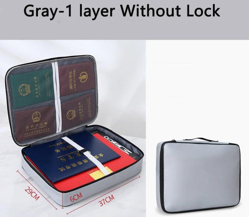 Locking Fireproof and Water Resistant Document Bag - Just The Fly Way