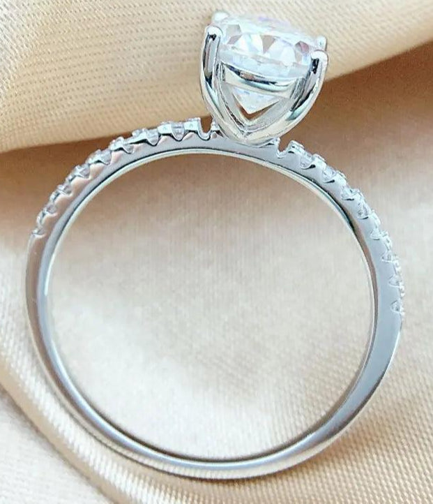 Oval Cut Moissanite Ring, 18k Gold over S925 Sterling Silver For Women - Just The Fly Way
