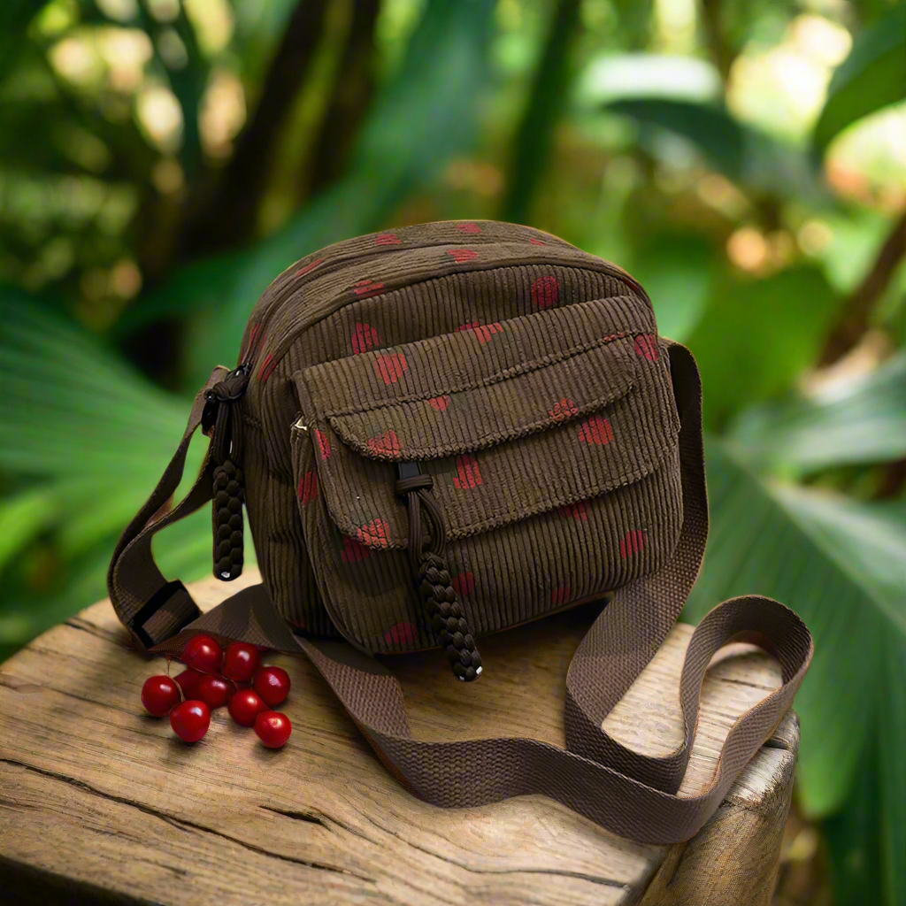 Cute and Trendy Crossbody Bag with Strawberry Print Zipper Closure - Just The Fly Way