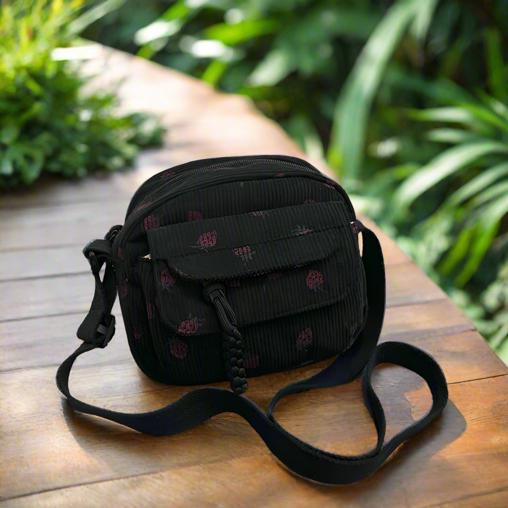 Cute and Trendy Crossbody Bag with Strawberry Print Zipper Closure - Just The Fly Way