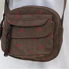 Cute and Trendy Crossbody Bag with Strawberry Print Zipper Closure - Just The Fly Way