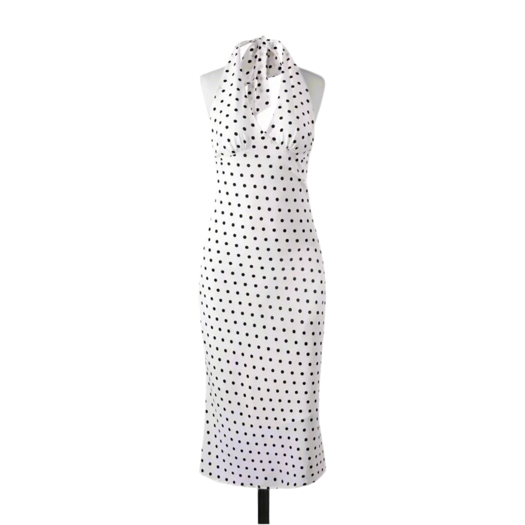 Fashionable, Bold and Beautiful DressBold and Sassy Retro Polka Dot Halter Maxi Dress