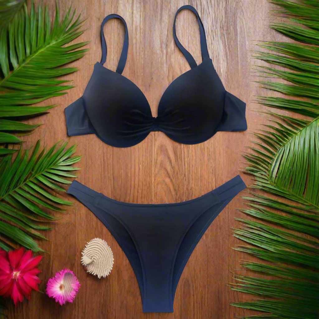 Chic Underwired Bikini Set with Brazilian Cut Bottom - Just The Fly Way