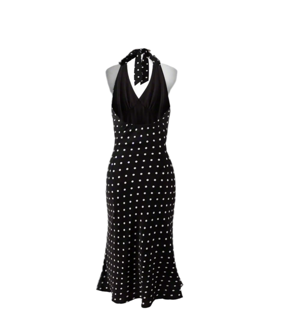 Fashionable, Bold and Beautiful DressBold and Sassy Retro Polka Dot Halter Maxi Dress