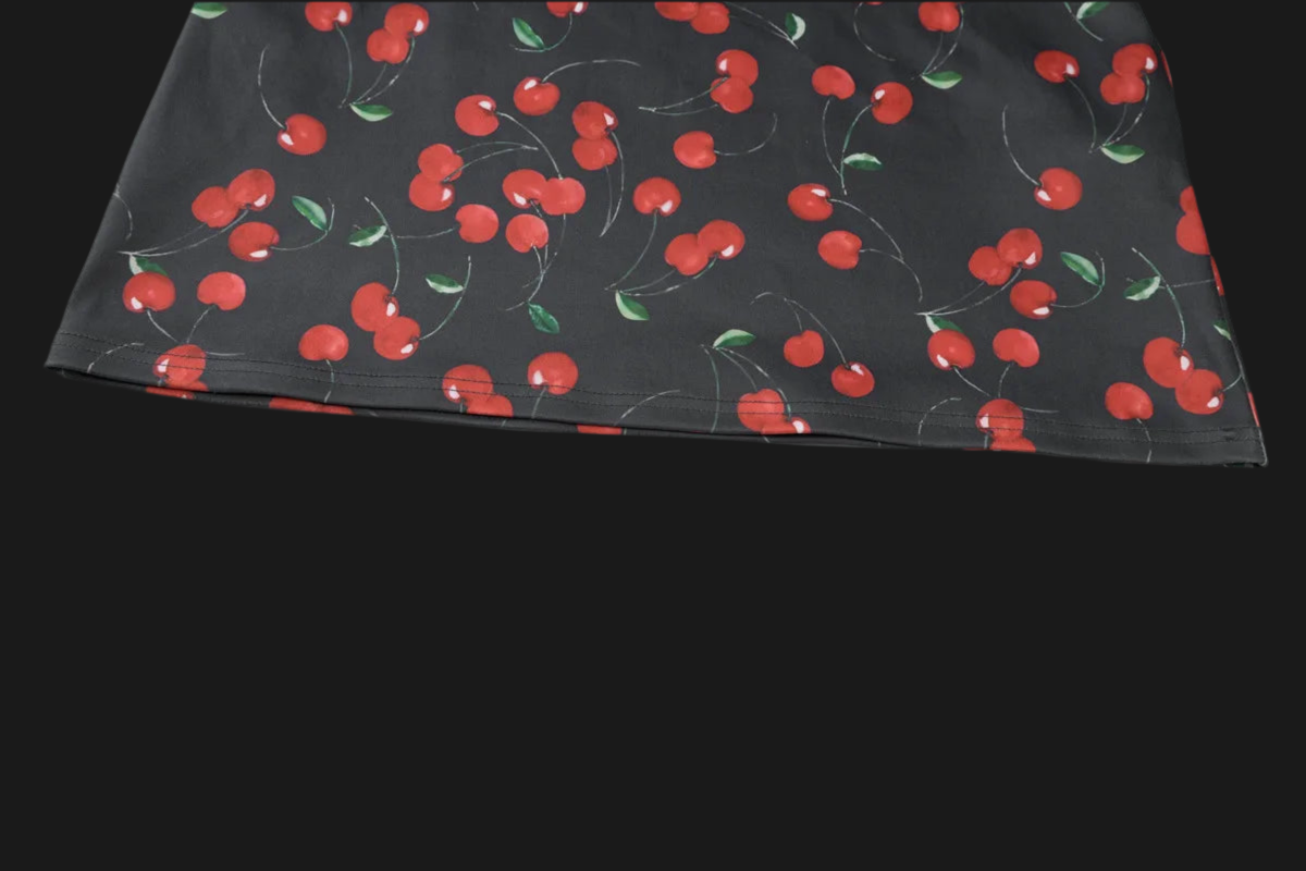 Fashionable, Bold and Beautiful DressWomen's Printed Black Cherry Spaghetti Strap Dress