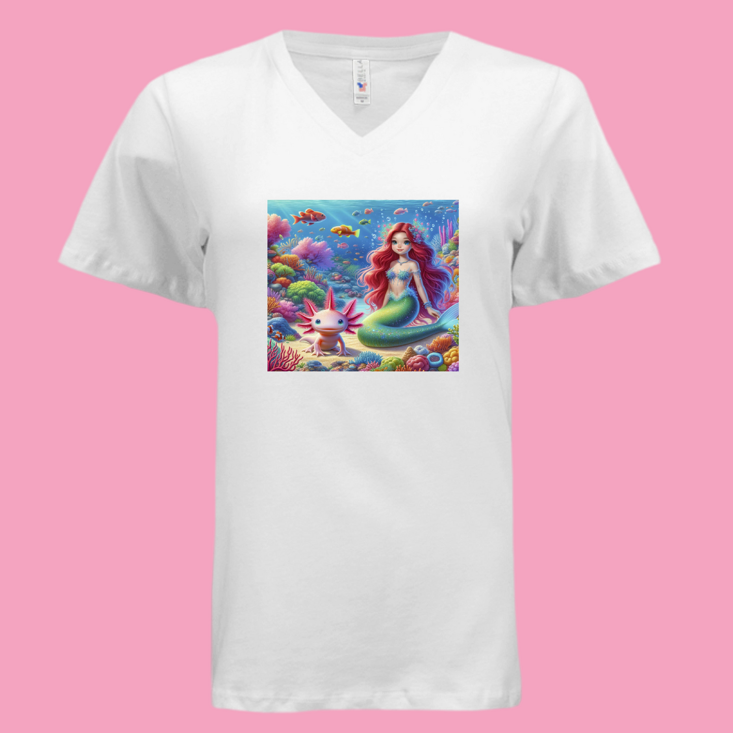 Rare Picture of a Mermaid Playing With an Axolotl On A Really Comfy Shirt🙃🧜♀️ - Just The Fly Way