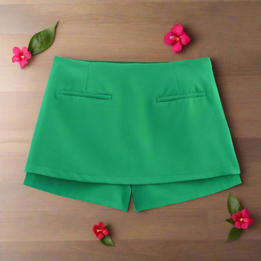 Introducing the Women's Chic Low Waist Vintage Mini Skort - a stylish and comfortable addition to your wardrobe. - Just The Fly Way