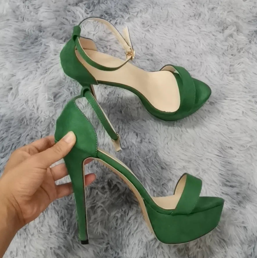 Fashionable, Bold and Beautiful DressWomen Sandals Sexy 14cm Supper High Heels Patent Leather Nighclub Platform Open Toes Sandals Party Red Wedding Shoes Plus Size