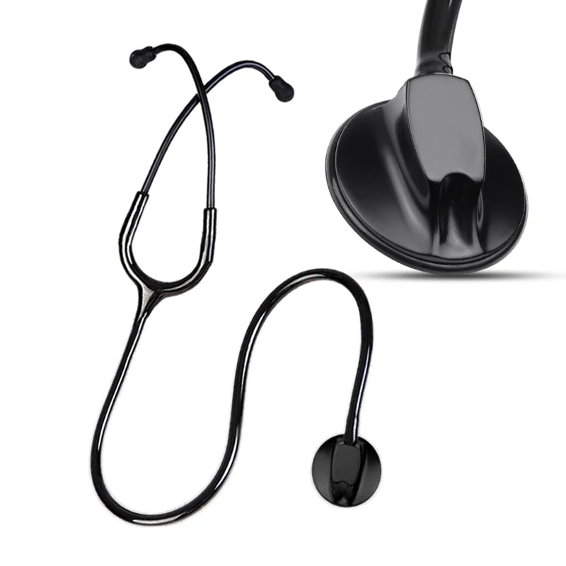 Fashionable, Bold and Beautiful DressAll Black Medical Cardiology Doctor Estetoscopio Professional Medical Heart Stethoscope Nurse Student Medical Equipment Device