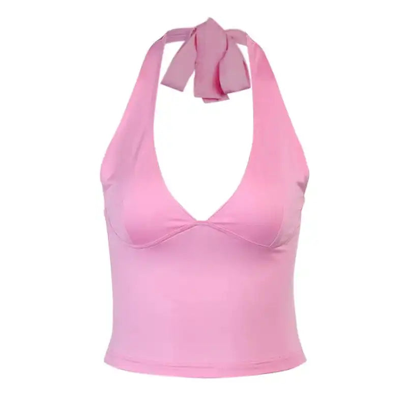 Halter Tops Are Hot! We Offer It In a Variety of Summer Colors. Pair It With a Cute Skort and Sandals To Stand Out! - Just The Fly Way