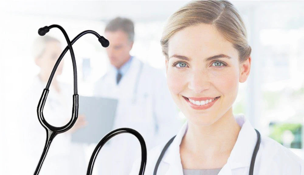 Fashionable, Bold and Beautiful DressAll Black Medical Cardiology Doctor Estetoscopio Professional Medical Heart Stethoscope Nurse Student Medical Equipment Device