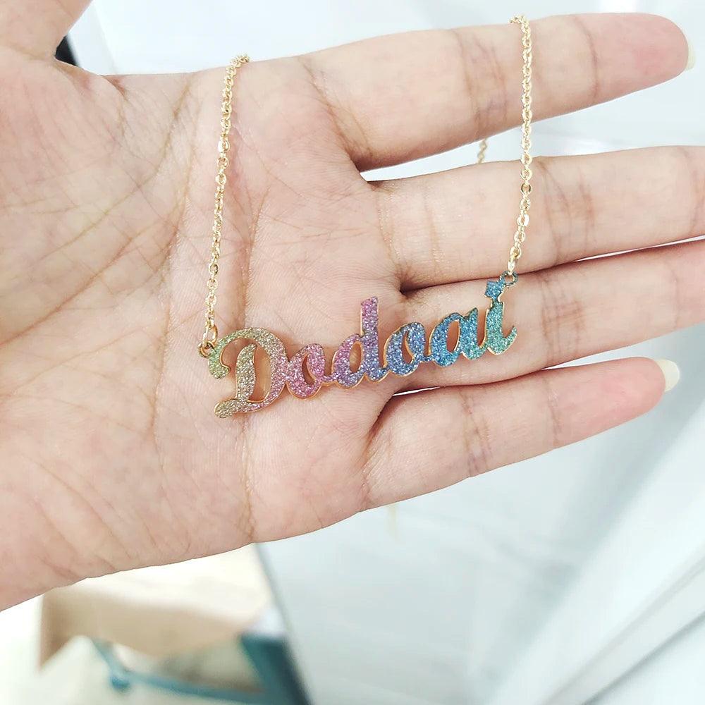 Stainless Steel-Colorful, Custom Name Earrings/Necklace/Bracelet - Just The Fly Way