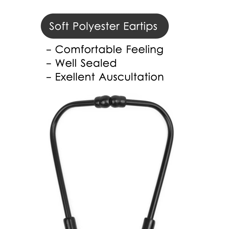 Fashionable, Bold and Beautiful DressAll Black Medical Cardiology Doctor Estetoscopio Professional Medical Heart Stethoscope Nurse Student Medical Equipment Device