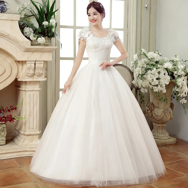 YC-X01#Lace Up Wedding Dress Prom Ball Gown Wholesale Cheap Dresses Bride Married Pregnant Wholesale Party Customize Large size