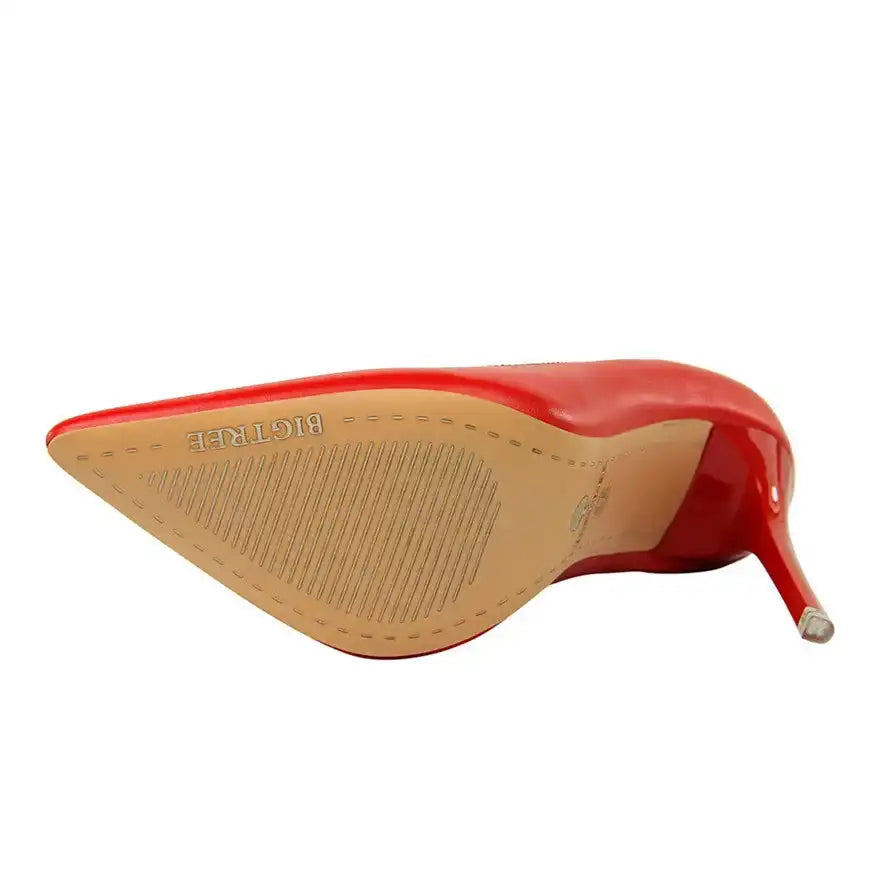 Fashion Women's Pointed Toe Pumps Soft Leather High Heels Slip-On Candy Colored 7.5/10.5cm Shoes