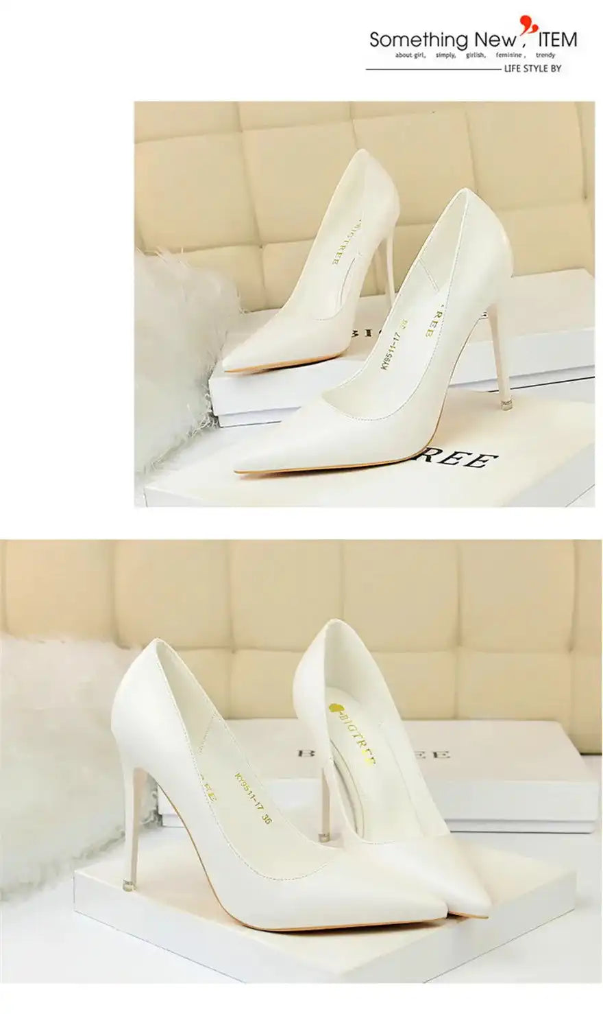 Fashion Women's Pointed Toe Pumps Soft Leather High Heels Slip-On Candy Colored 7.5/10.5cm Shoes