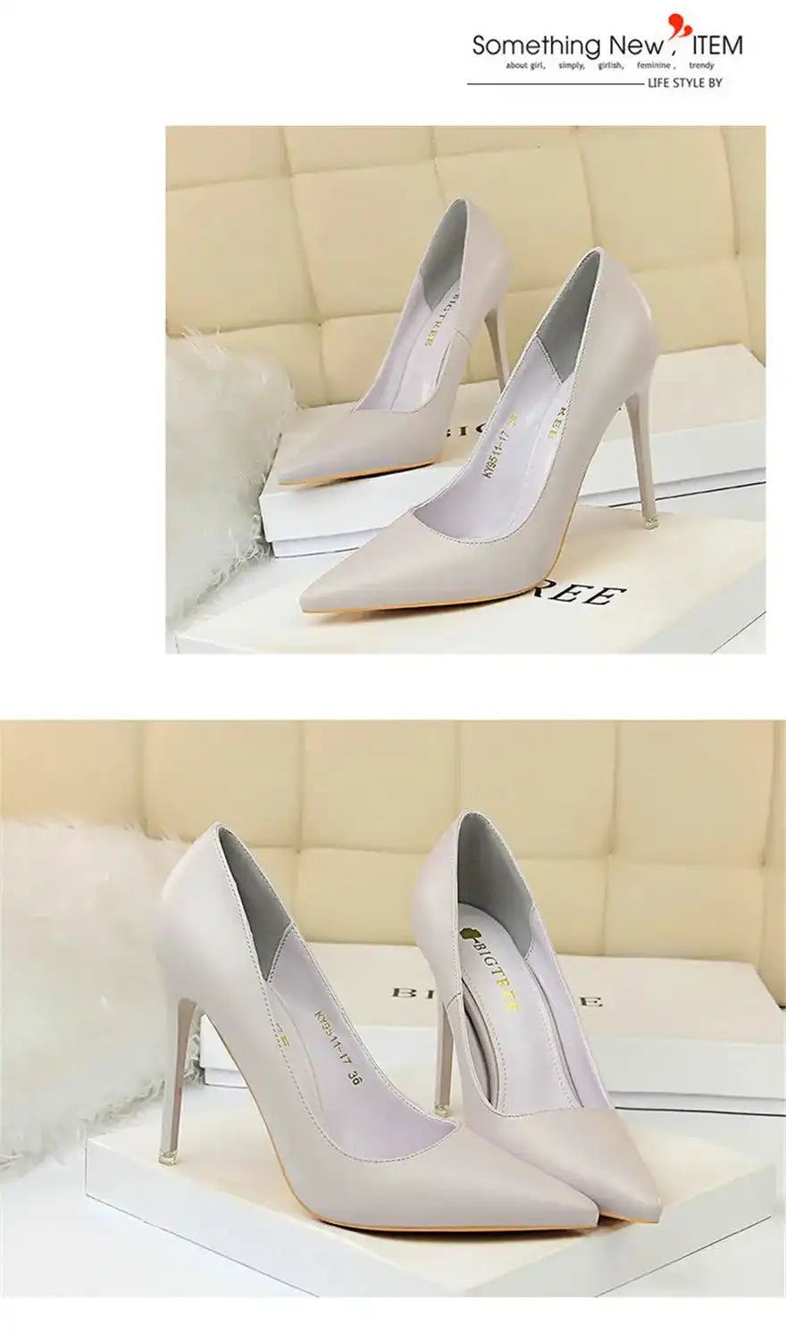 Fashion Women's Pointed Toe Pumps Soft Leather High Heels Slip-On Candy Colored 7.5/10.5cm Shoes
