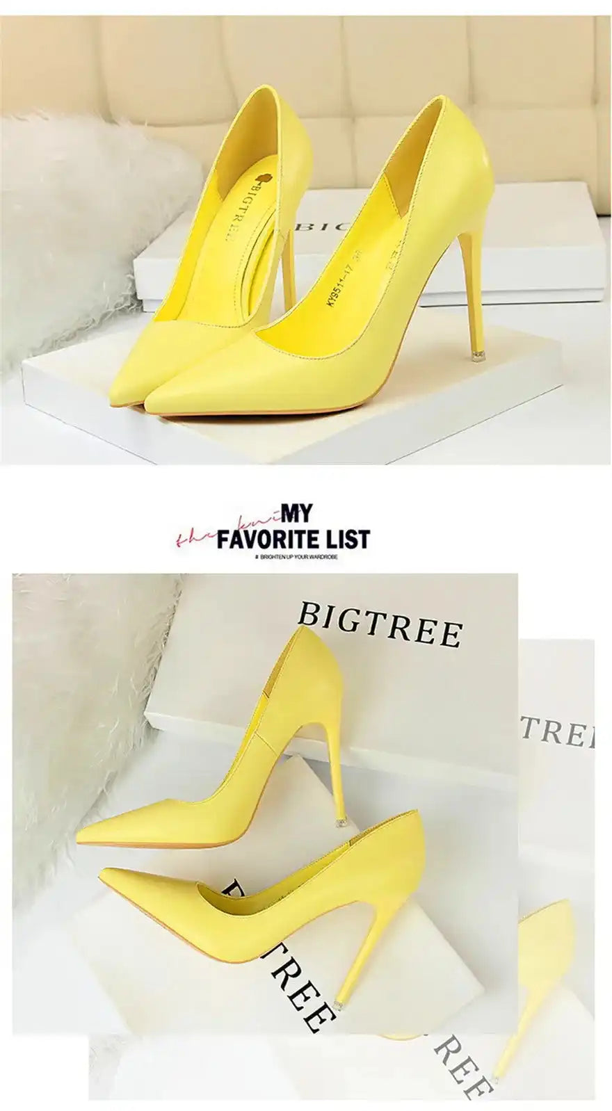 Fashion Women's Pointed Toe Pumps Soft Leather High Heels Slip-On Candy Colored 7.5/10.5cm Shoes