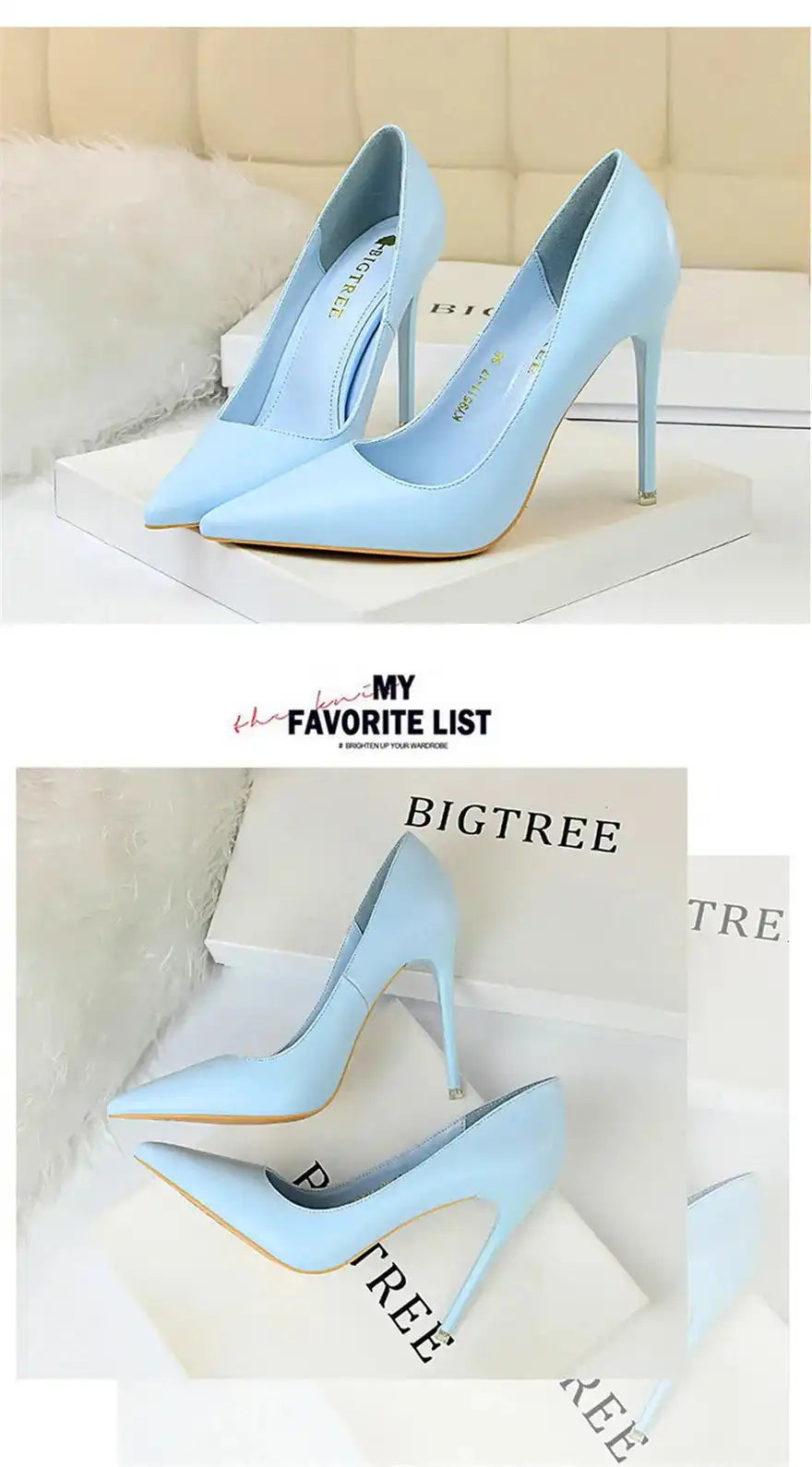 Fashion Women's Pointed Toe Pumps Soft Leather High Heels Slip-On Candy Colored 7.5/10.5cm Shoes