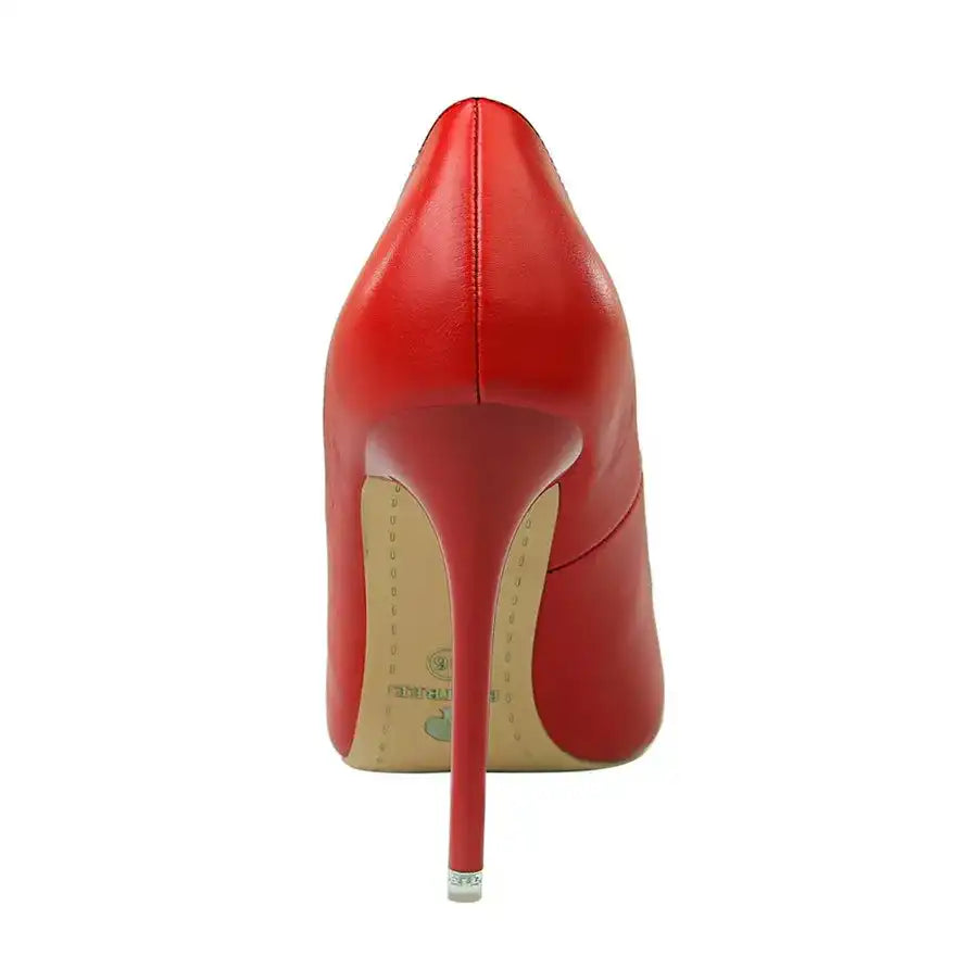 Fashion Women's Pointed Toe Pumps Soft Leather High Heels Slip-On Candy Colored 7.5/10.5cm Shoes