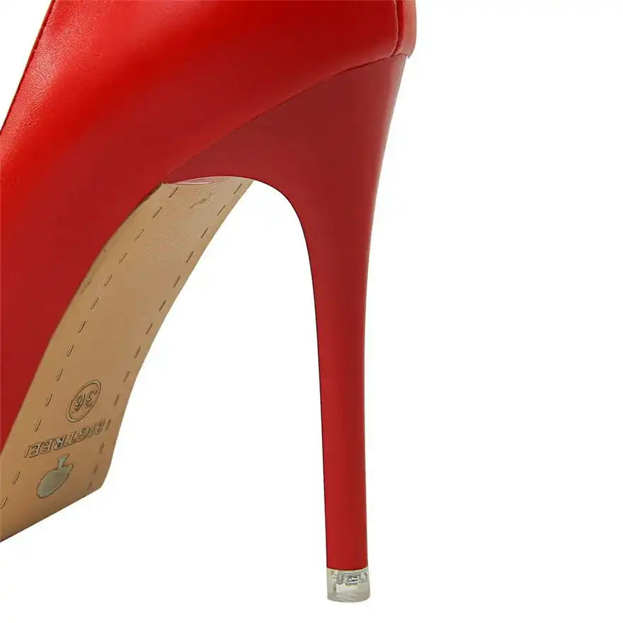 Fashion Women's Pointed Toe Pumps Soft Leather High Heels Slip-On Candy Colored 7.5/10.5cm Shoes