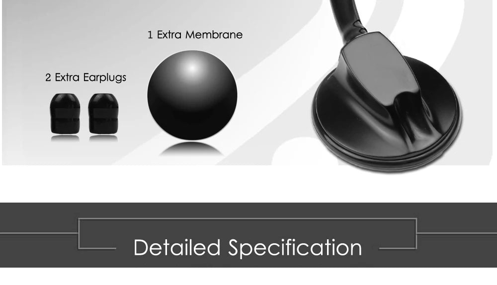 Fashionable, Bold and Beautiful DressAll Black Medical Cardiology Doctor Estetoscopio Professional Medical Heart Stethoscope Nurse Student Medical Equipment Device