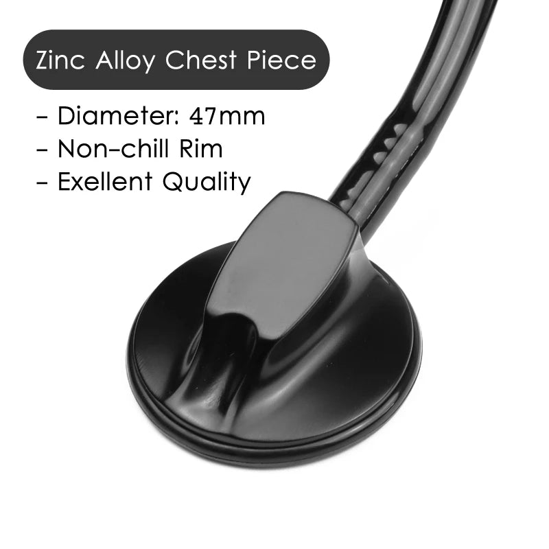Fashionable, Bold and Beautiful DressAll Black Medical Cardiology Doctor Estetoscopio Professional Medical Heart Stethoscope Nurse Student Medical Equipment Device