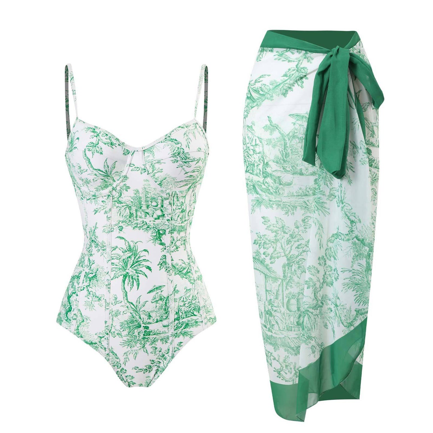Fashion Self-Tie Dress Chiffon Niche Style One-Piece Swimsuit - Just The Fly Way
