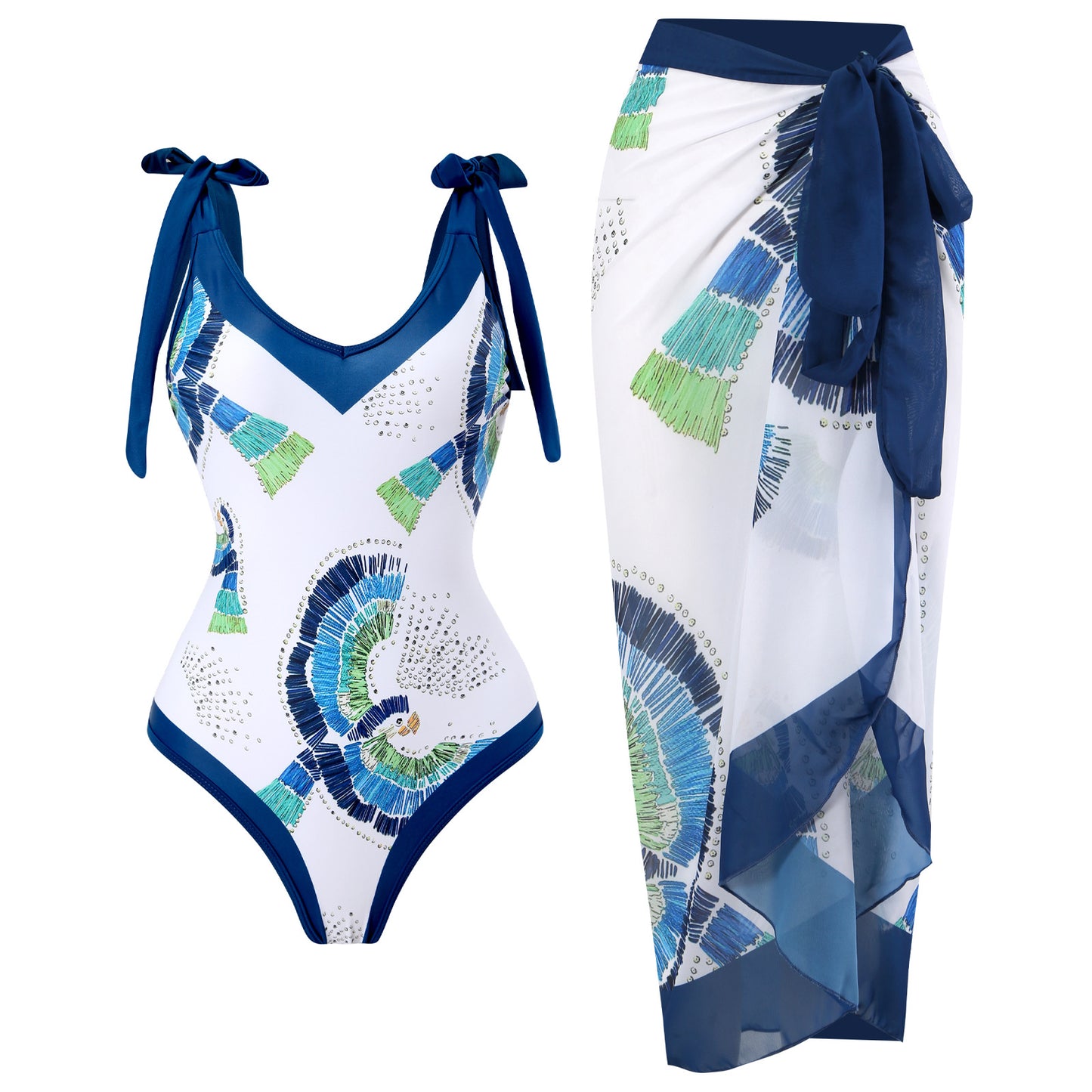 Fashion Self-Tie Dress Chiffon Niche Style One-Piece Swimsuit - Just The Fly Way