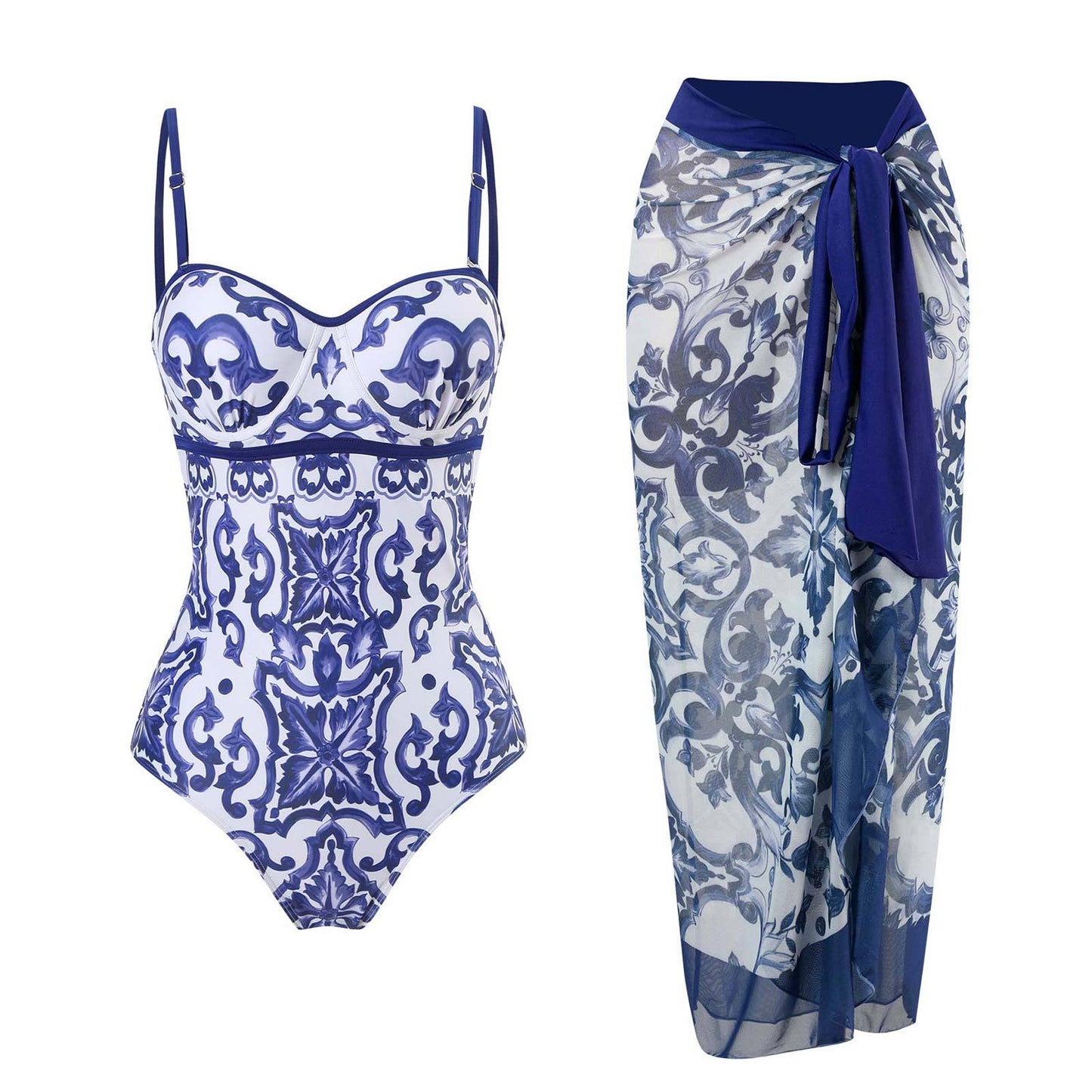 Fashion Self-Tie Dress Chiffon Niche Style One-Piece Swimsuit - Just The Fly Way