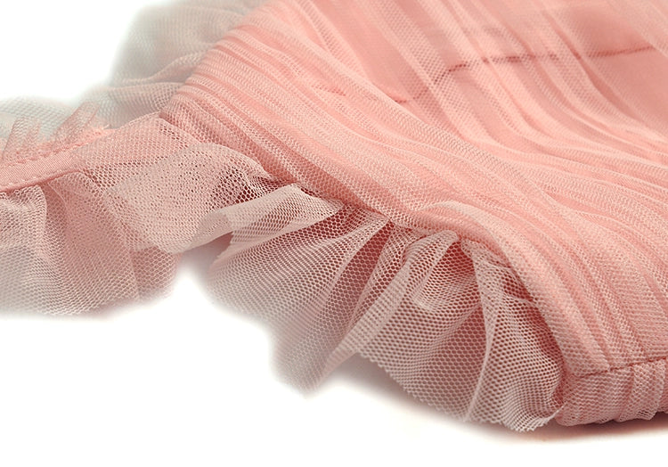 Backless Gauzy Formal Swing Dress Cake Summer Suspender Skirt