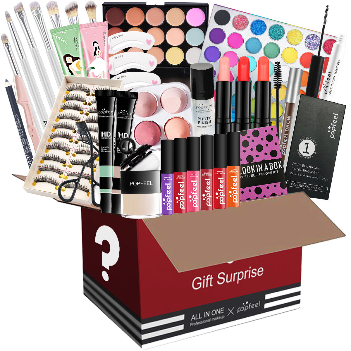 Fashionable, Bold and Beautiful DressPOPFEEL All-in-One Makeup Kit Gift Set with Eyeshadow Palette Foundation Lip Gloss Blush Brushes Eyeliner and More Beauty Gifts
