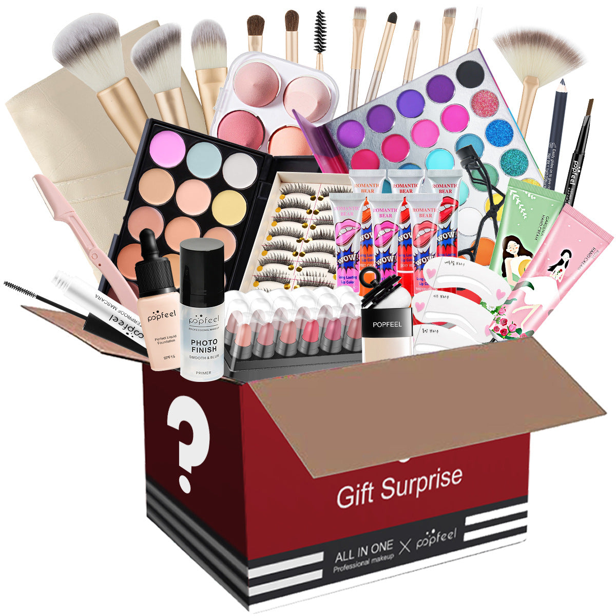Fashionable, Bold and Beautiful DressPOPFEEL All-in-One Makeup Kit Gift Set with Eyeshadow Palette Foundation Lip Gloss Blush Brushes Eyeliner and More Beauty Gifts