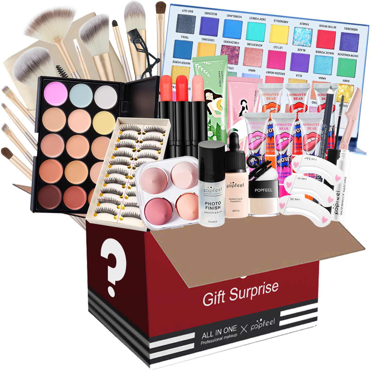 Fashionable, Bold and Beautiful DressPOPFEEL All-in-One Makeup Kit Gift Set with Eyeshadow Palette Foundation Lip Gloss Blush Brushes Eyeliner and More Beauty Gifts