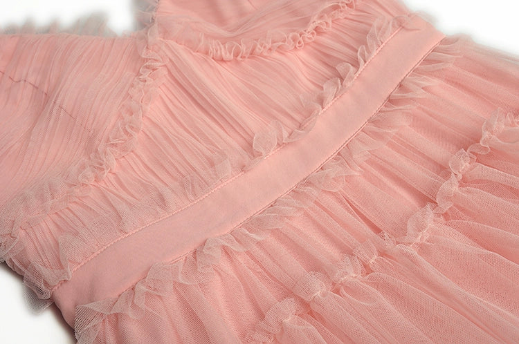 Backless Gauzy Formal Swing Dress Cake Summer Suspender Skirt